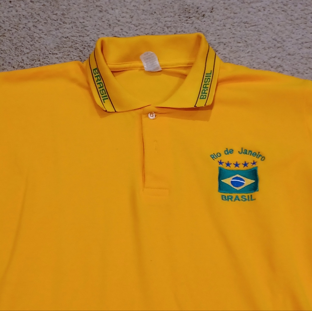Rio De Janeiro Brazil Soccer Polo Size M